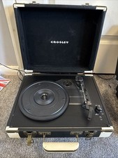 Crosley CR6019A-BK Executive Portable USB Turntable Record Player Read Descripti