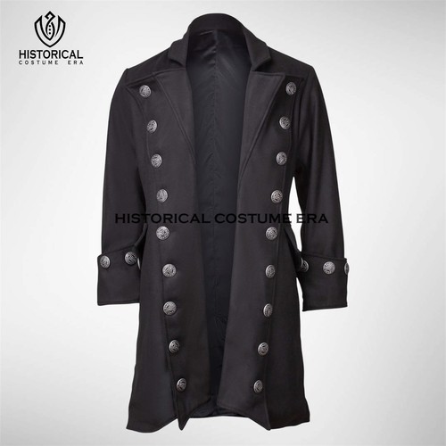 Black wool pirate jacket - black, |