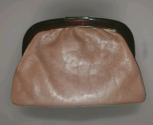 Vtg clutch bag - clutch, brown