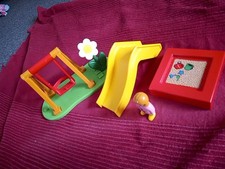 Playmobil 123 park Playground,Slide,swings,figure,Flower,sandpit