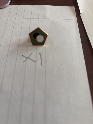 Green black white pin - white, lapel