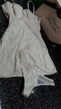 AGENT PROVOCATEUR RARE SEXY IVORY SLIP & THONG SIZE MEDIUM UK 10 BNWOT 