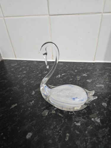 Glass swan ornament - glass, swan,