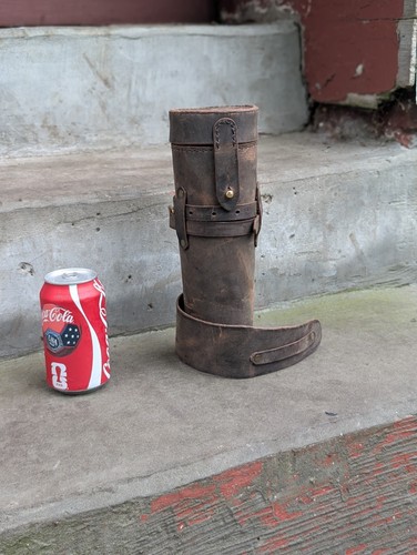 Leather water bottle saddle - leather,