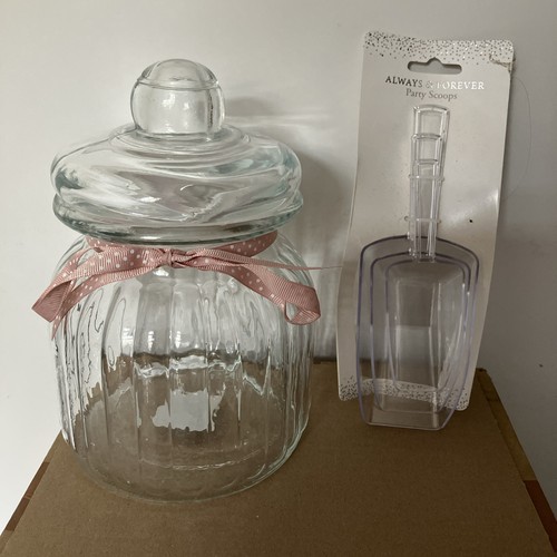 Vintage glass candy jar - candy,