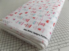 RILEY BLAKE 5  METRE BOLT Brushed Cotton Designer Fabric WHITE LOVEY DOVEY BIRDS