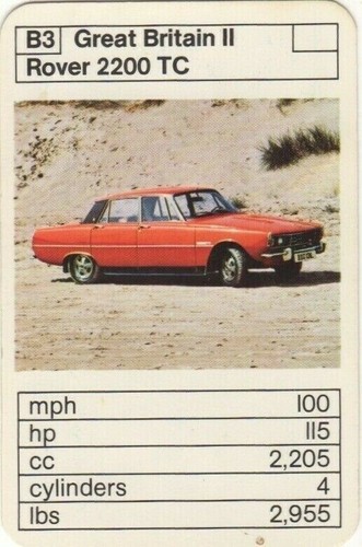 Rover 2200 car card - rover,