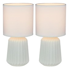 Set of 2 Modern White Ceramic