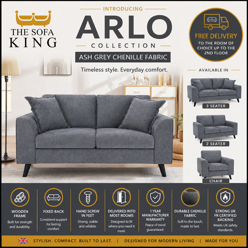 Arlo ash grey fabric - ash,