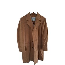 Aquascutum Mens 80s Vintage Over Coat Wool Camel Good Condition 