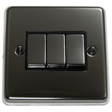 Black nickel light switch - black,