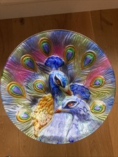 Beautiful Glass Peacock Bird Table Standing At 50 Cm High And 36 Cm Wide