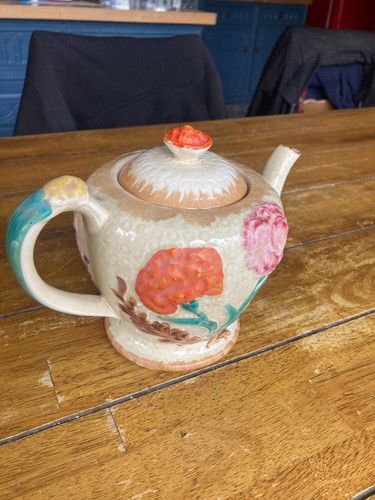Wood carnation teapot - carnation,