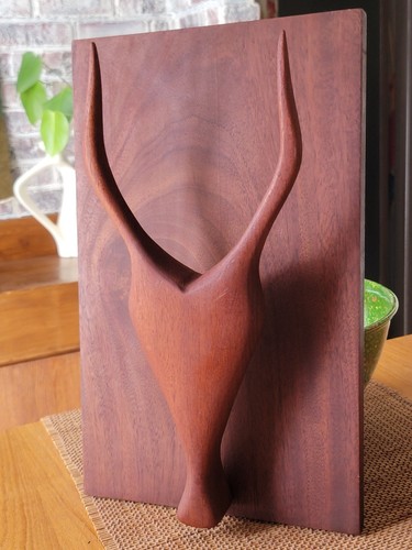 Vtg mid mod - hand-carved, wood