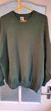 Vintage Jerzees Blank Sweatshirt XXL Green Roundneck Pullover Jumper