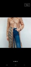 Zara Sequin Maxi Shirt Kimono Jacket