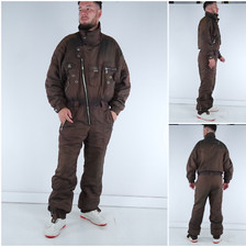 Mens Ski Suit Large Size Brown ALASKA SNOW DANCER One Piece Austria Snowsuit