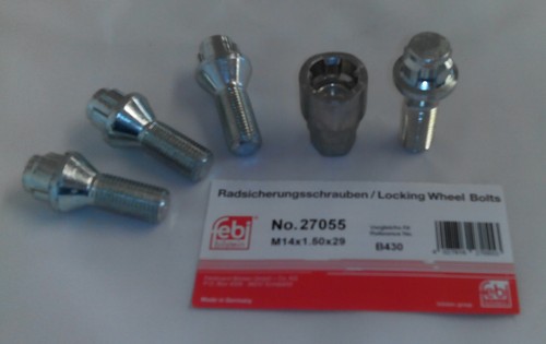 Locking bolts 14mm alloy - bolts, wheel