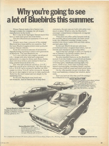 Datsun bluebird 160b 180b - datsun,
