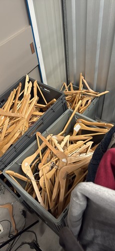 Wooden clothing hangers - clothing, coat