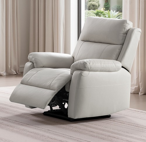 Grey italian leather - grey, manual