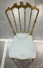 Chiavari Italian high back, brass chair, 1950's