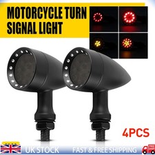 4 Black Motorcycle LED Red