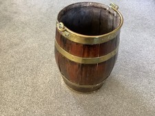 Solid Brass and oak barrel 19 th century .