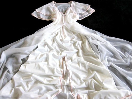 Vintage long peignoir set gown - vintage,