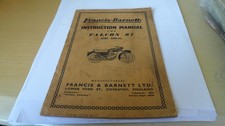 VINTAGE CLASSIC ORIGINAL FRANCIS BARNETT FALCON 87 199cc  INSTRUCTION MANUAL