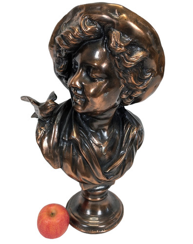 Antique spelter bust auguste - spelter,