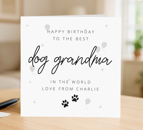 Cute dog grandma birthday card - grandma,