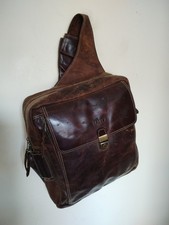 Vintage Halo Crossbody Backpack Brown Leather Bag 1980s 90s