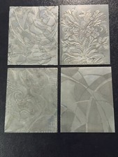 Set Of 4 Art Abstract Pictures Vintage Metal Engraving / Etching Printing Plates