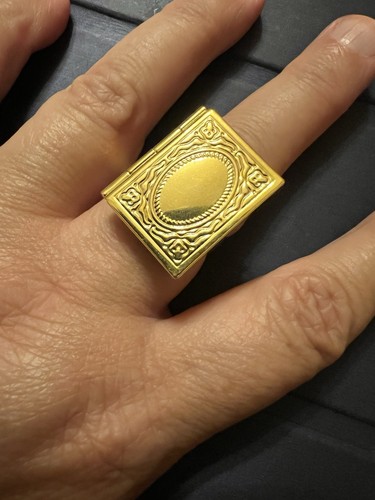 Gold tone locket ring for - tone,