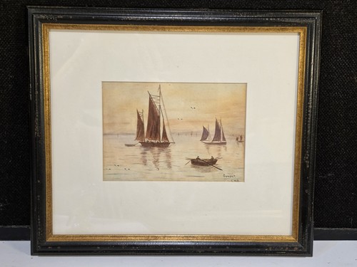 Antique signed watercolor - antique,