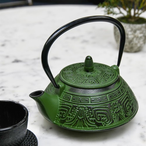 Green oriental inspired teapot - green, oriental-inspired