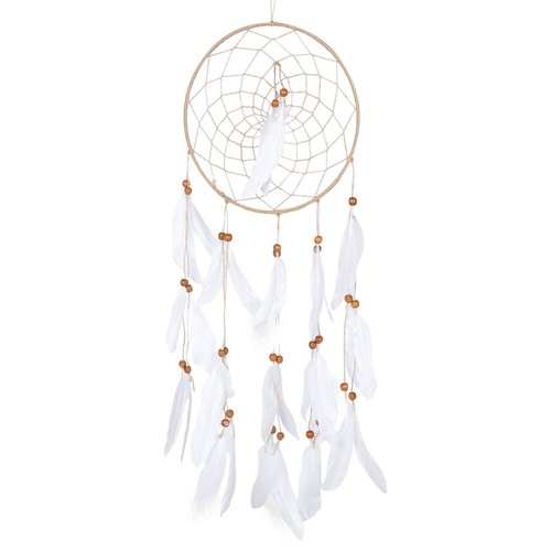 White plume dream catcher - white,
