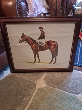MILL REEF (Jockey Geoff Lewis) Framed Print 59 X 49 Cm