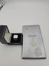 Masonic ring Glendale lodge logo and Thurgood Marshall Prince Hall Cig. case