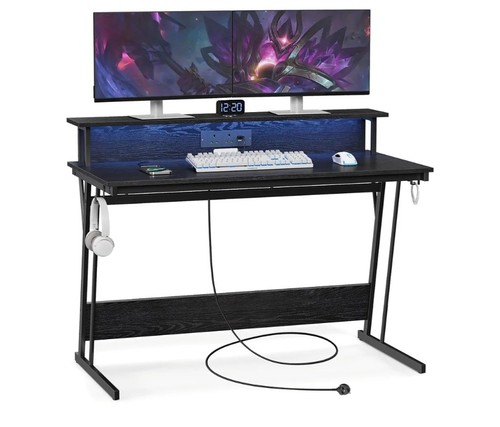 Vasagle gaming desk with - gaming, led
