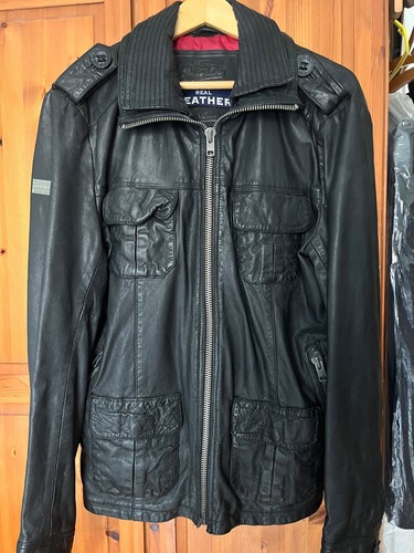 Mens black superdry - mens, leather