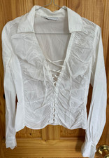ANNE FONTAINE CRISP WHITE BLOUSE  SIZE 1