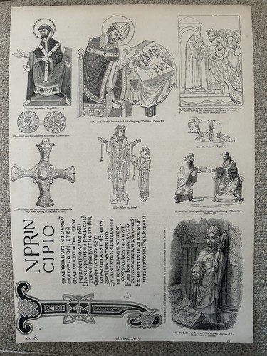 Antique print augustine - print, st