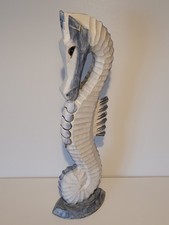 Wooden Seahorse Ornament Blue