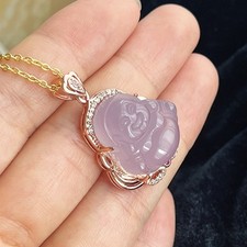 Purple Jade Buddha Pendant