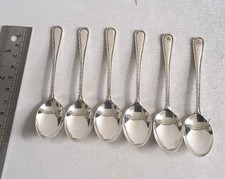 NICE ,  SET 6  VINTAGE SOLID SILVER TEA SPOONS  .    56gms.        SHEFF. 1968.