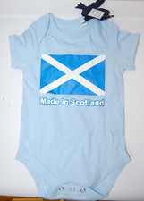 CLEARANCE: Made In Scotland Printed Babygrow - Sky Blue 6-12 Months