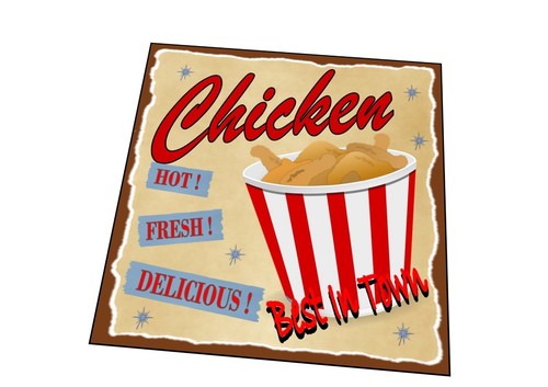 Vintage fast food - fast, sign