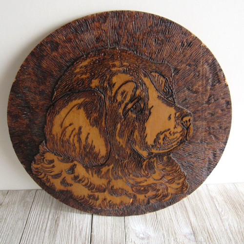 Vintage pyrography wood - pyrography,